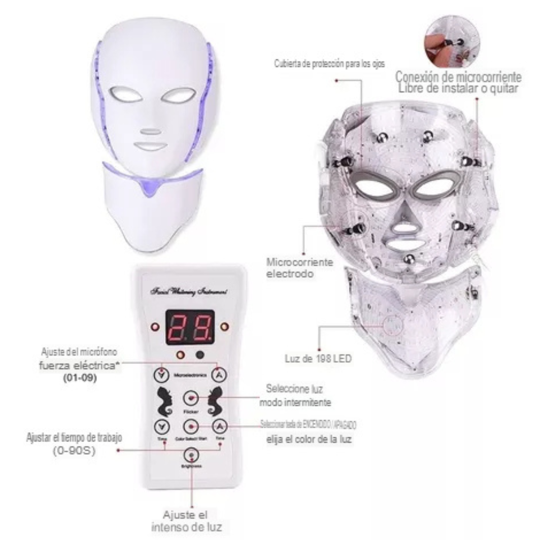 Máscara LED 7 Colores — El tratamiento facial que evita ir a la clínica estética 💡